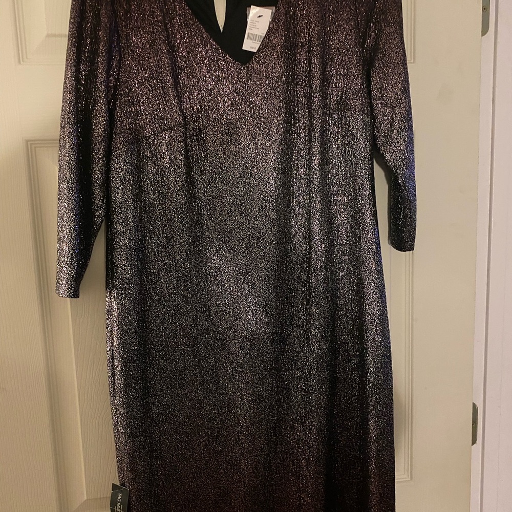 Lane Bryant Shimmering Black Long Sleeve Dress